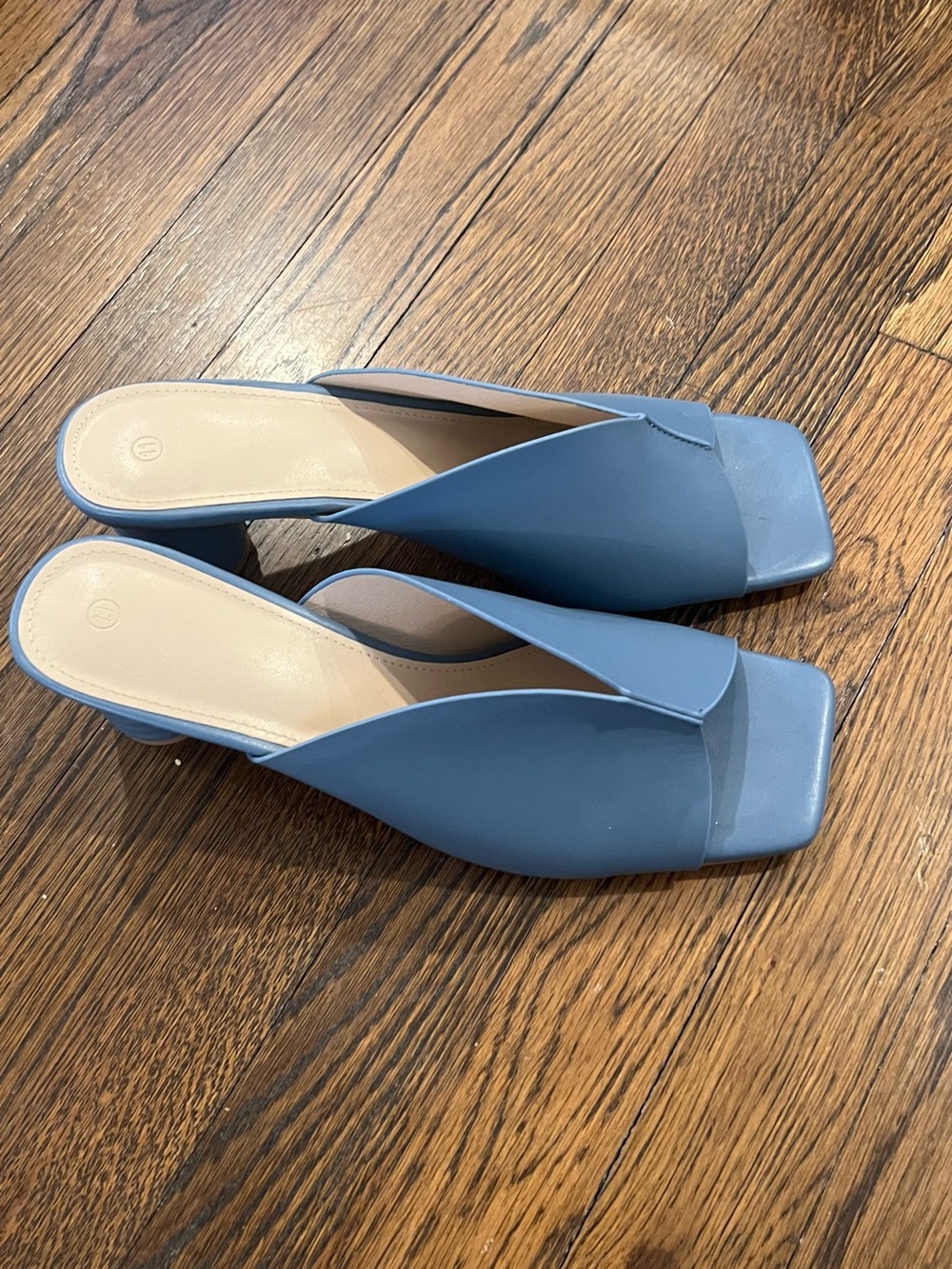 Women’s Blue Slip-On Square-Toe Mule